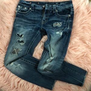 Miss Me Embellished Cropped Jeans Size 29